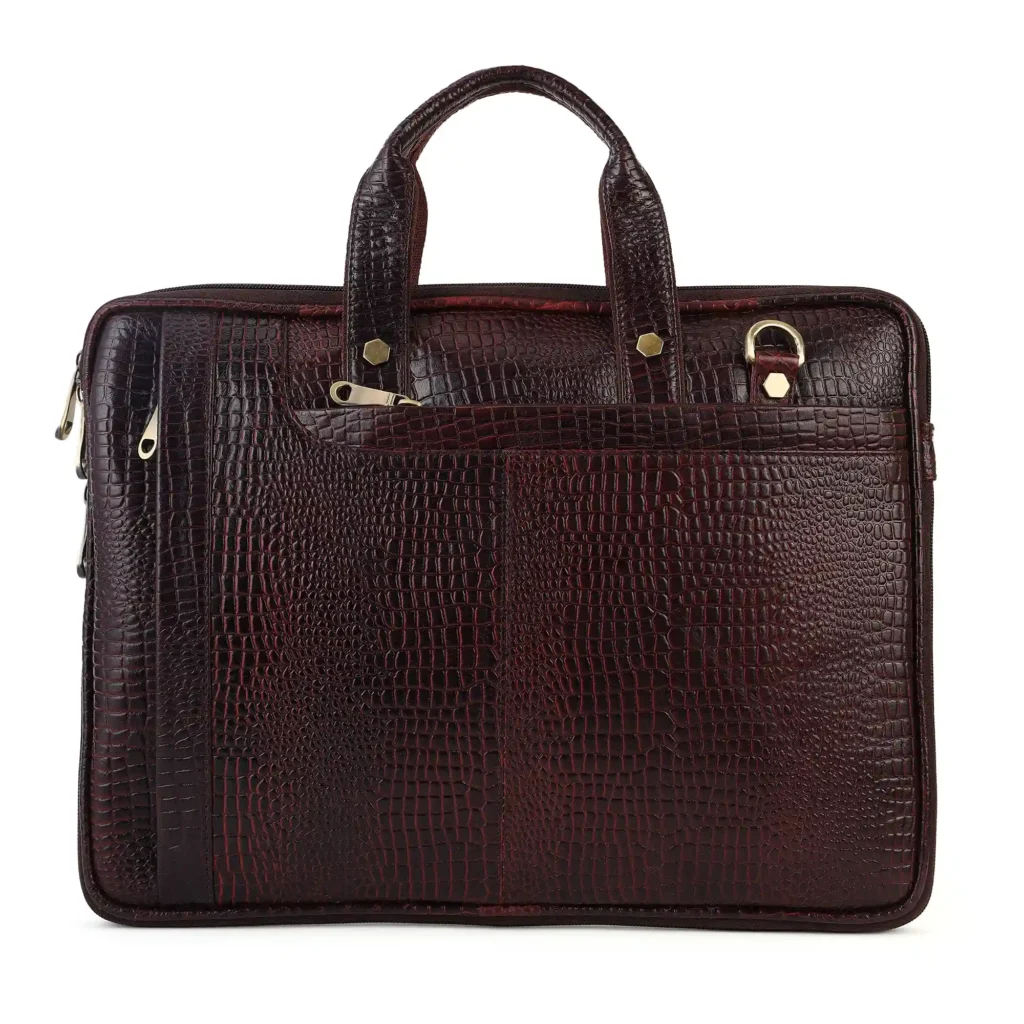 Genuine Leather Laptop Bag Back