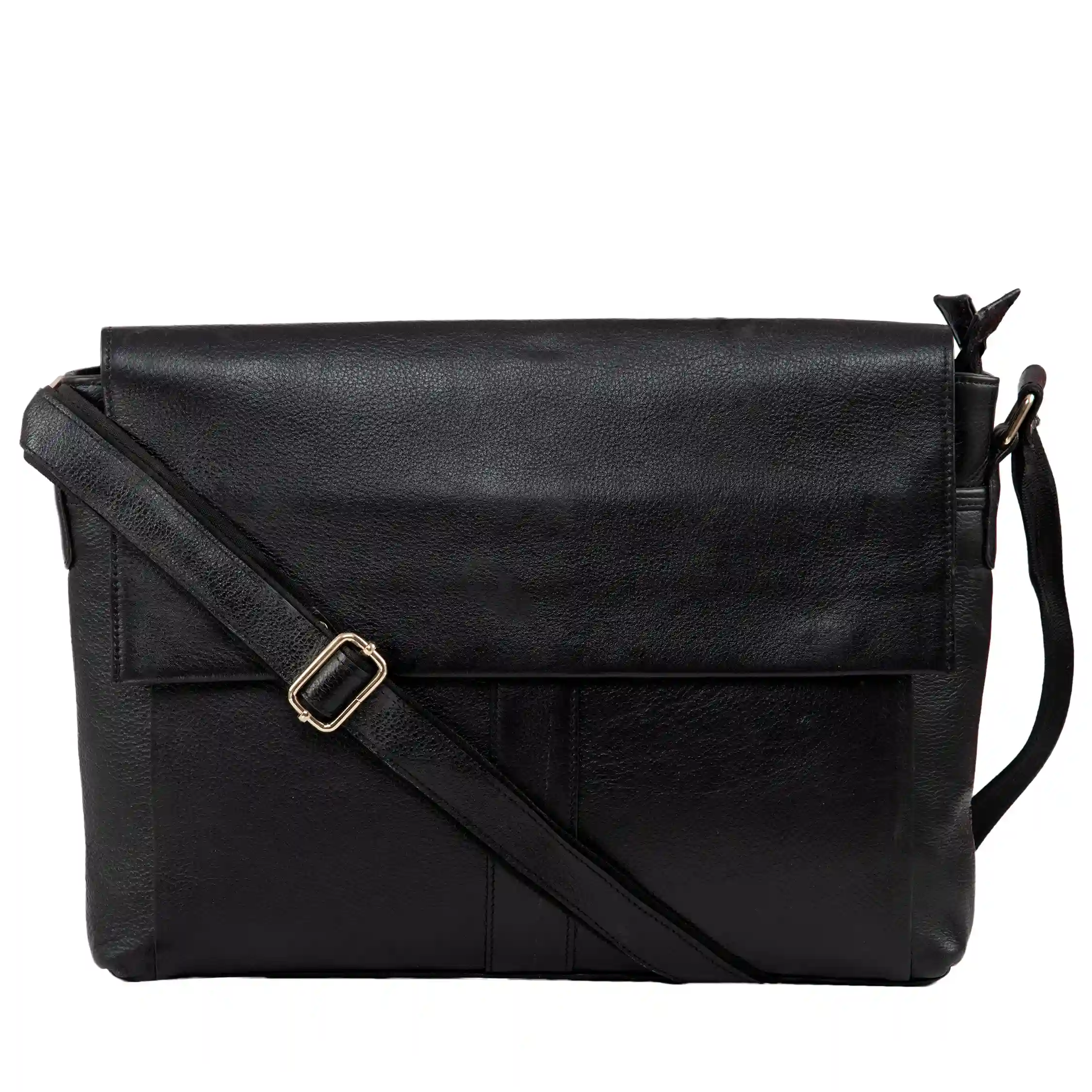 Black Leather Laptop Bag