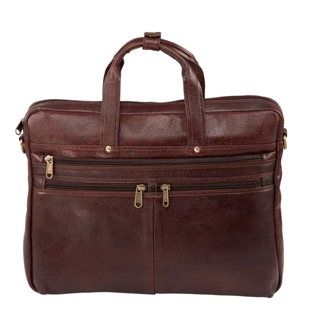 Leather Laptop Bag - Dark Brown